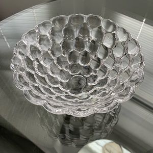 Orrefors raspberry bubble crystal bowl